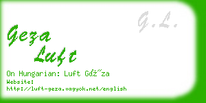 geza luft business card